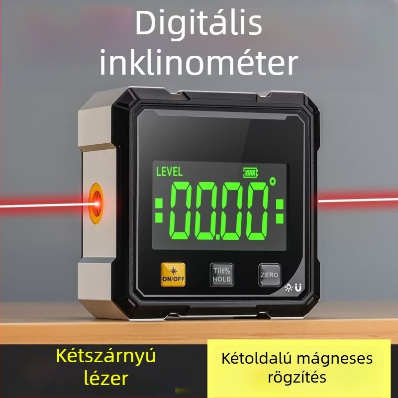 Mágneses vízszintes szögmérő, mini protractor, lejtésmérő, elektronikus digitális inclinometer