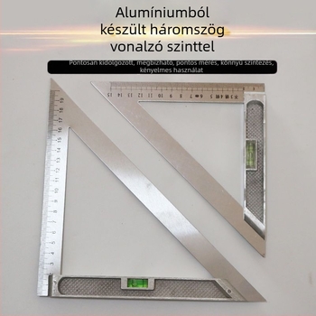Unique 45°-os háromszögvonalzó rozsdamentes acélból és alumíniumötvözetből – faipari használatra, nagy pontosságú, többfunkciós