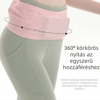 Nylon futó derék-táska, lélegző, tehercsökkentő funkcióval, kültéri sportokra – 2025 tavasz