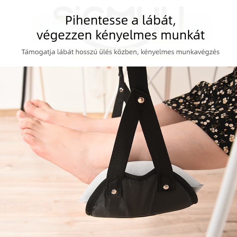 Asztal alatti függő lábtámasz — poliészter, kézi pumpa, 1 személyre