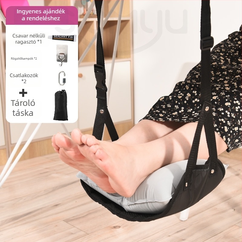 Asztal alatti függő lábtámasz — poliészter, kézi pumpa, 1 személyre