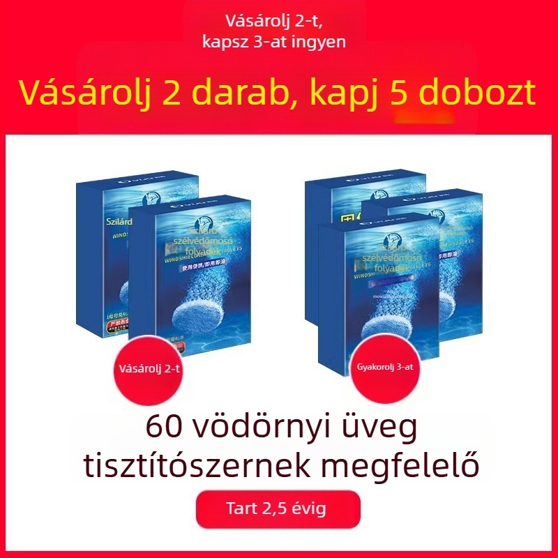 Autóüvegmosó efferveszcens tabletta, koncentrált olajfilm-eltávolító, minden évszak számára, 10 db, modell Yj-a2803-bhj-13t