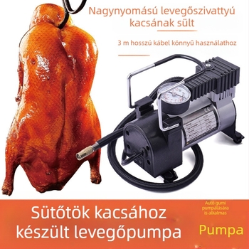 Többfunkciós felfújópumpa sült húsokhoz, baromfihoz és szarvasmarhához (240V, 220W, USB, Digitális kijelző, >2 hengerek)
