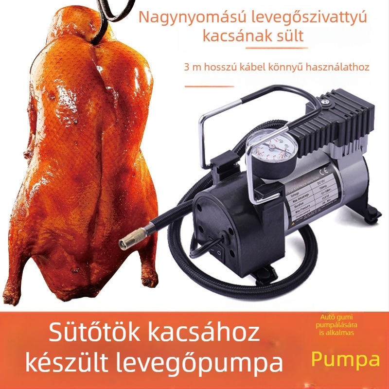 Többfunkciós felfújópumpa sült húsokhoz, baromfihoz és szarvasmarhához (240V, 220W, USB, Digitális kijelző, >2 hengerek)