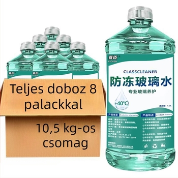 Szélvédőmosó folyadék antifagyasztó -40°C-ig, egész éves használatra, kristályos bevonat és olajfilm eltávolítás