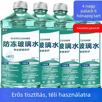 Szélvédőmosó folyadék antifagyasztó -40°C-ig, egész éves használatra, kristályos bevonat és olajfilm eltávolítás