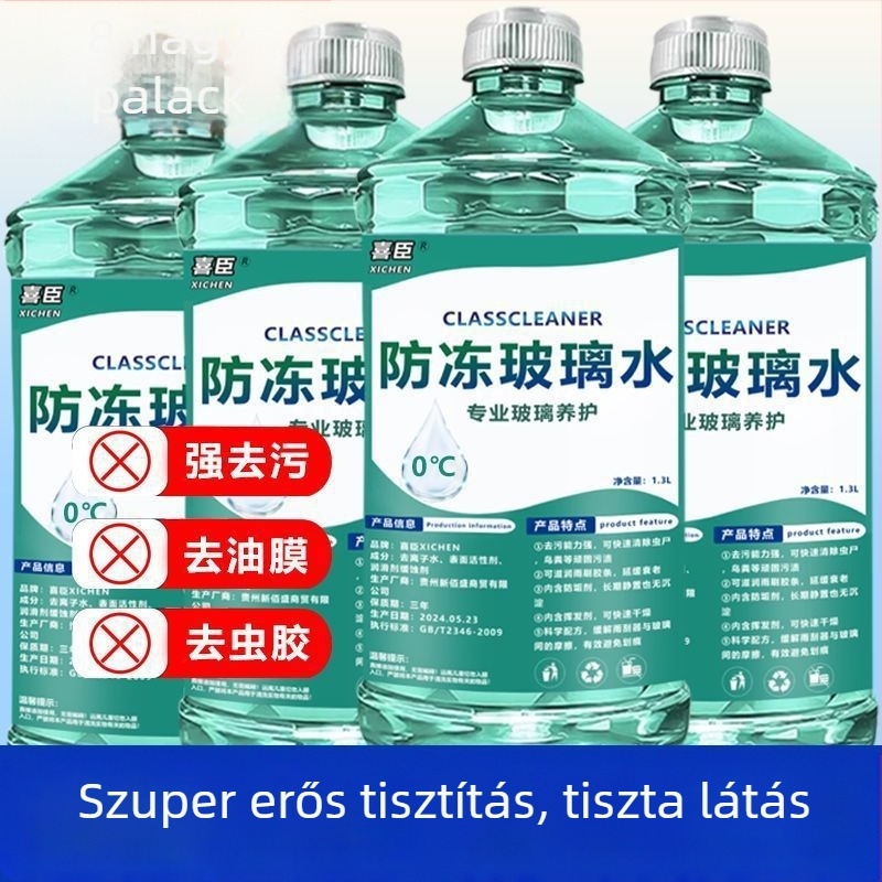 Szélvédőmosó folyadék antifagyasztó -40°C-ig, egész éves használatra, kristályos bevonat és olajfilm eltávolítás