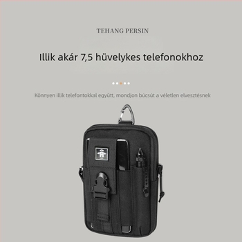 Férfi taktikai telefonöv táska, keresztpántos, poliészter, légáteresztő, vízálló, kopásálló, 0,22 kg