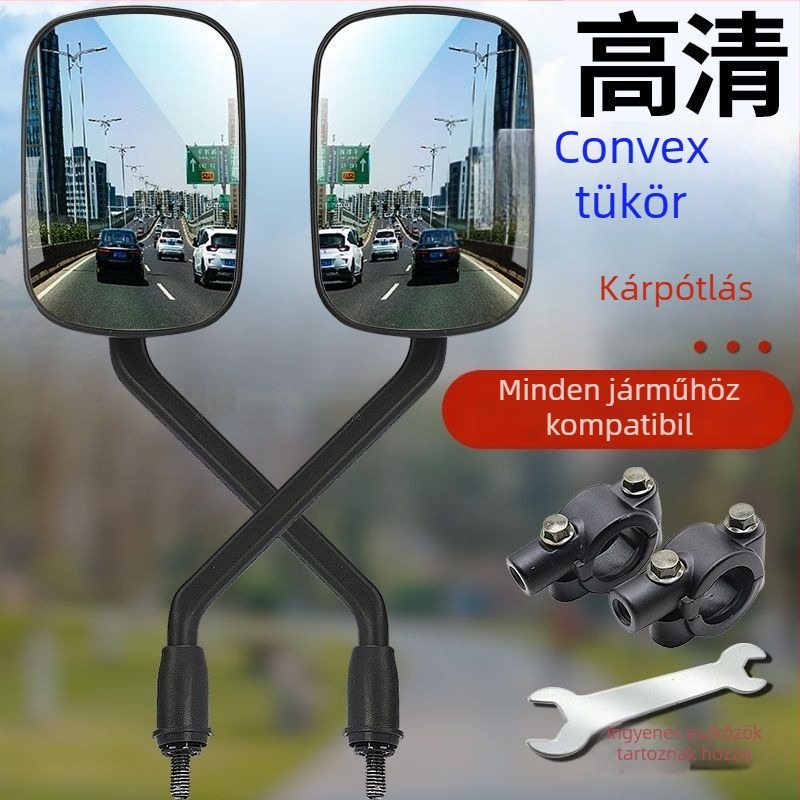 Visszapillantó tükör elektromos robogóhoz, 8 mm HD konvex lencse, univerzális kompatibilitás