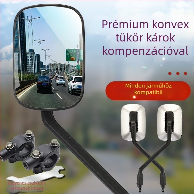 Visszapillantó tükör elektromos robogóhoz, 8 mm HD konvex lencse, univerzális kompatibilitás