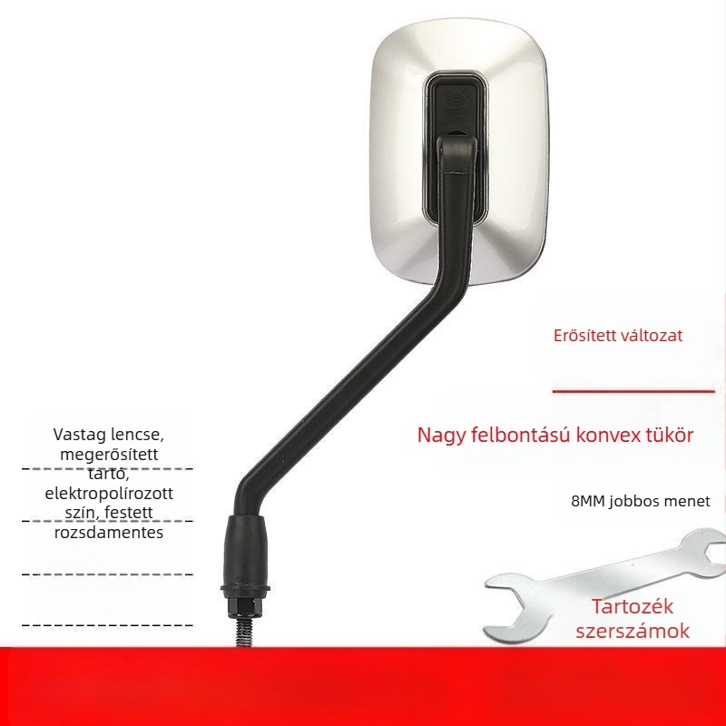 Visszapillantó tükör elektromos robogóhoz, 8 mm HD konvex lencse, univerzális kompatibilitás