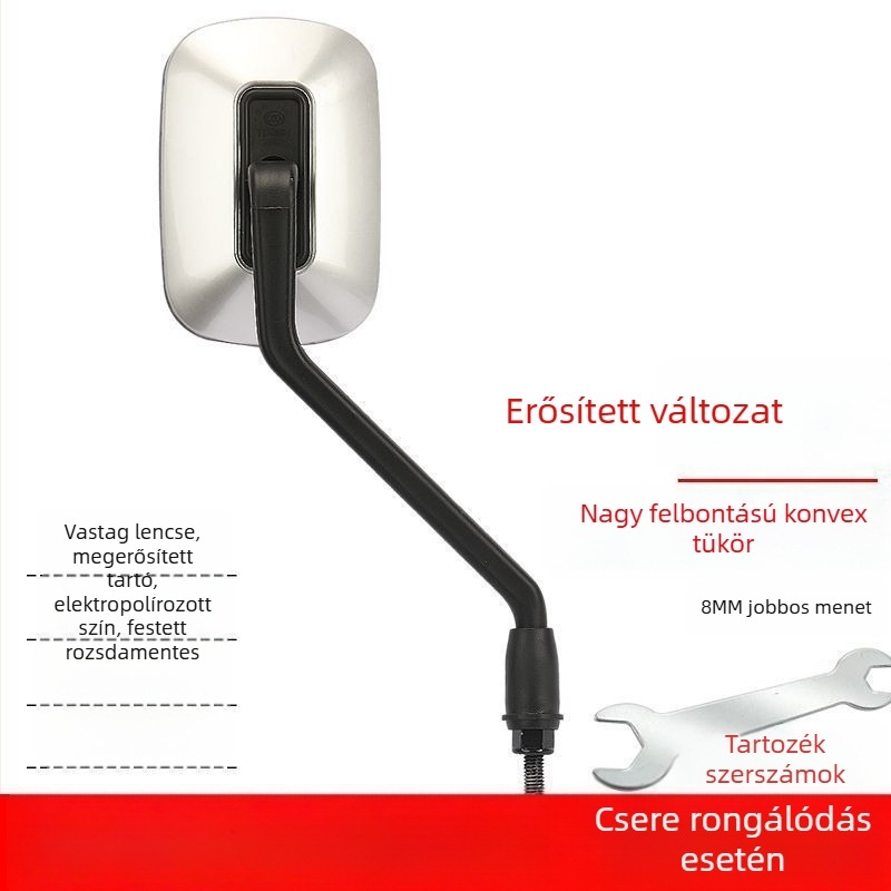 Visszapillantó tükör elektromos robogóhoz, 8 mm HD konvex lencse, univerzális kompatibilitás