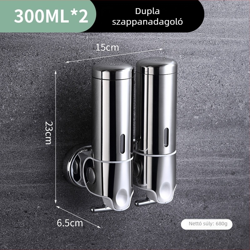 CHAOJIN húzórúd típusú szappanadagoló, 300 ml, egyfejes, rozsdamentes acél és műanyag, kézi működtetés