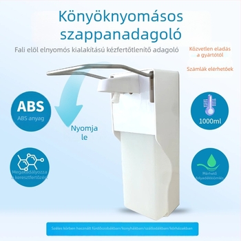 Műanyag kézi szappanadagoló, nyomásos működés, modern minimalista stílus