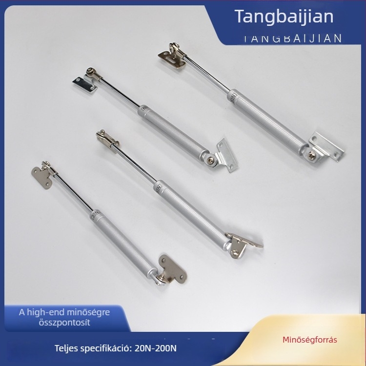 Gáz-támasz szekrényhez alumínium keretes ajtókhoz, modell Z-28; anyagok: rozsdamentes cső, hideghengerelt acél rúds; gyártás: présselt belső cső-összeszerelés; stílus: modern minimalist