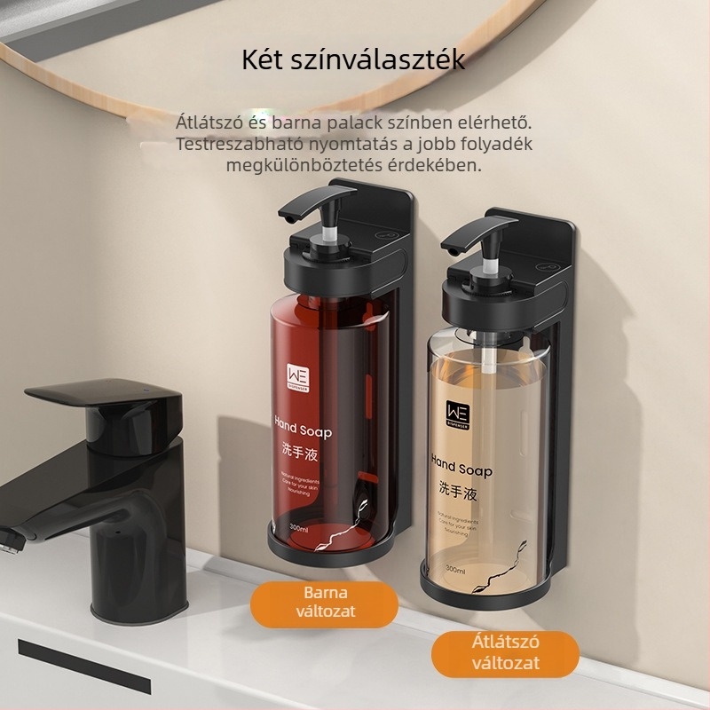 Falra szerelt mágneses szappanadagoló szállodákhoz, anti-tolvaj dizájn, kézi nyomás, ABS, fényes felület, AOLQ-OLIQI