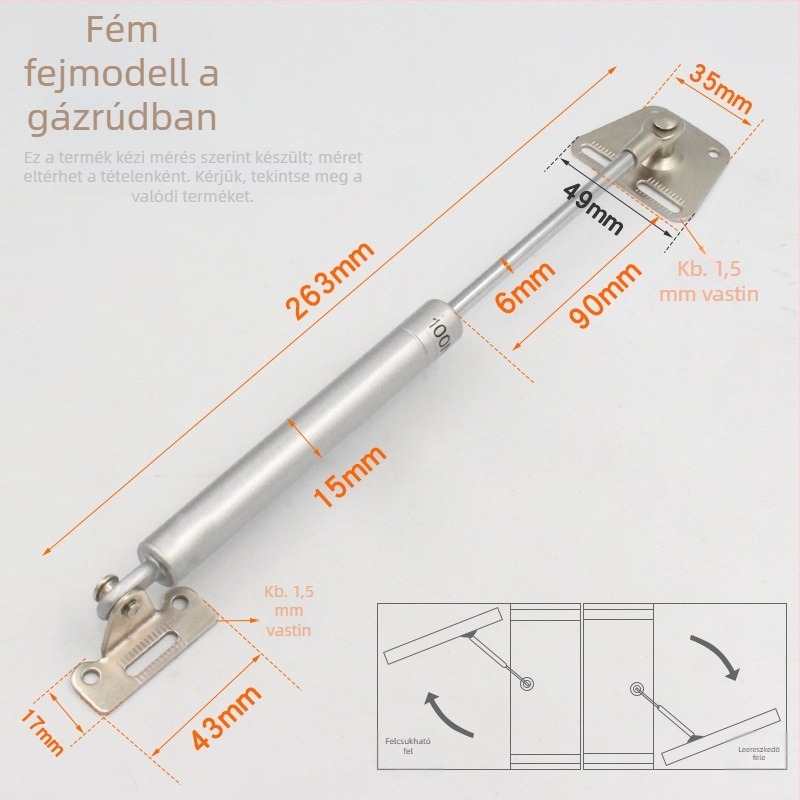 Gáztámasz bútorokhoz - Jin Aoding Modell 001, Anyag: cinkötvözet és műanyag, Stílus: modern minimalista
