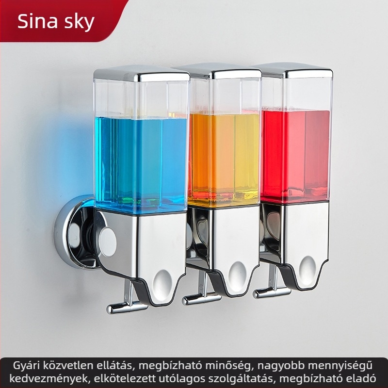 Fali szerelésű kézi nyomású szappanadagoló, ABS, elektroplattált felület, modern minimalista stílus