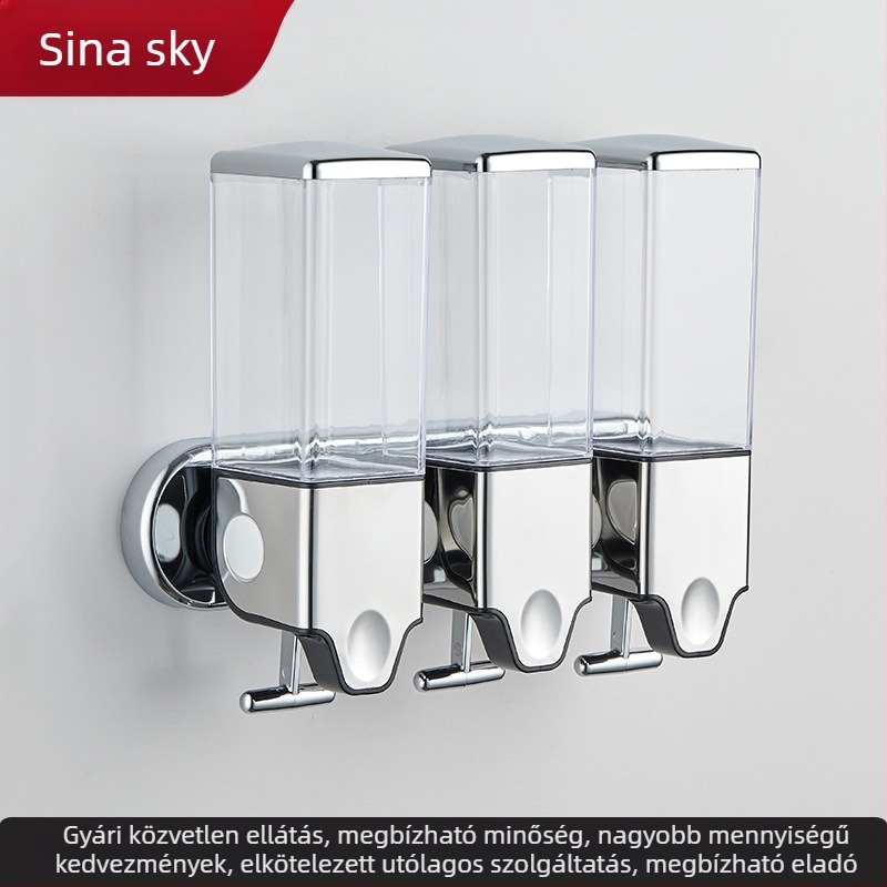 Fali szerelésű kézi nyomású szappanadagoló, ABS, elektroplattált felület, modern minimalista stílus