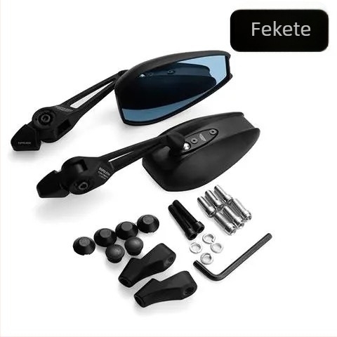 Motorkerékpár visszapillantó tükör, négyzet alakú, alumíniumötvözet ház, modell 68986, szerelés: első és hátsó fogazás