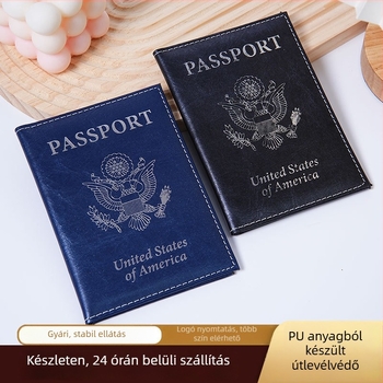 PU bőr útlevél tartó, egyszínű dizájn, könnyű és kopásálló, üzleti elit stílus, uniszex