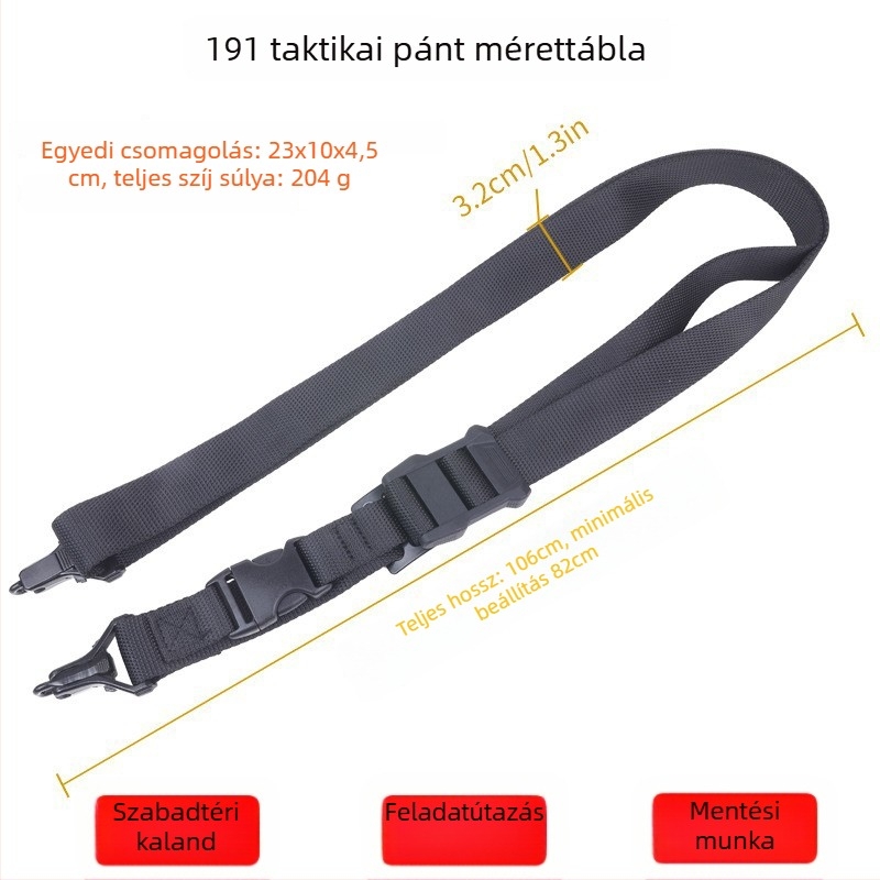 Kültéri taktikai 191 váll-pánt – Multifunkcionális műnylon fegyverhordozó, állítható
