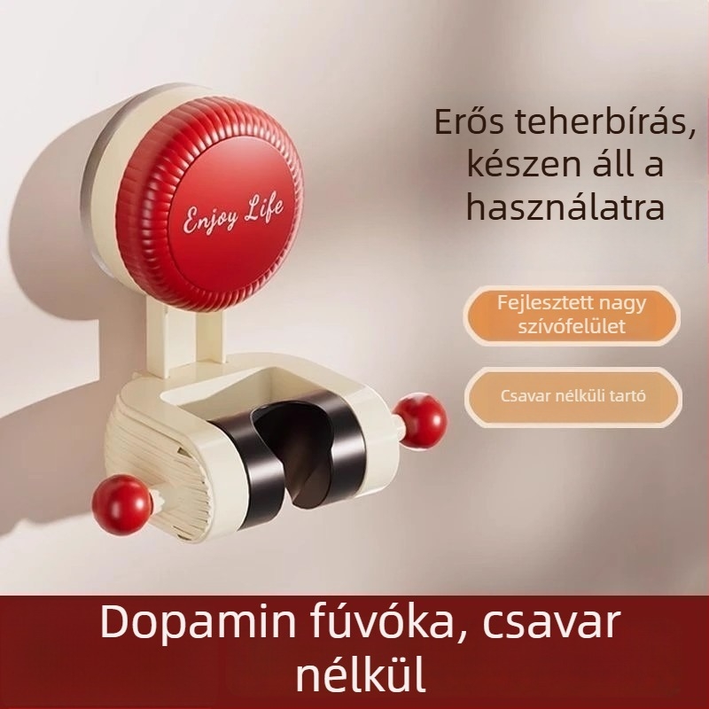 Mozgatható zuhanytartó tapadókoronggal, fúrás nélkül, ABS zuhanyfej alap, fürdőszobai polc
