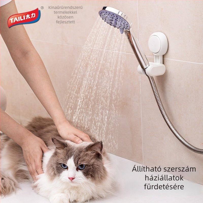 Fali zuhanytartó ventúziós kupakkal, műanyagból, mozgatható, fúrás nélkül, ragasztó nélkül.