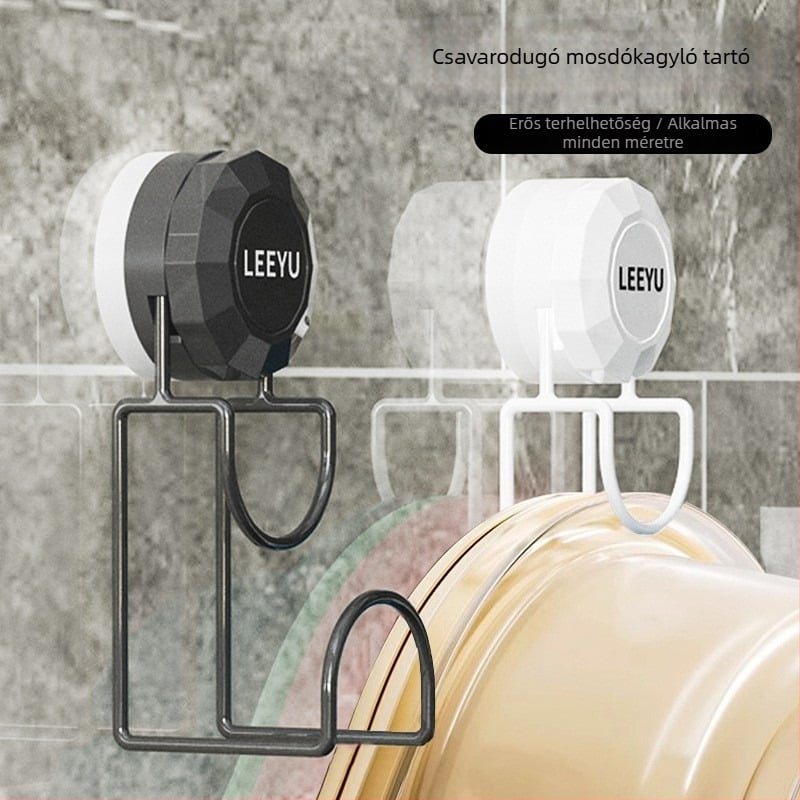 Szívó kupás mosdó-tartó, összecsukható, teherbírás 5 kg, elektroplattolt felület, modell YM-0065