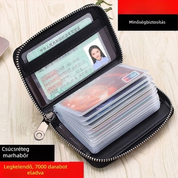 PU bőr kártyatartó szarvasmarha bőr belsővel, uniszex dizájn, egyszínű, kompakt, 2024 tavaszi kiadás