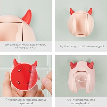 Zuhanyfej tartó, állítható, falra szívó rögzítés nélkül, ABS+HIPS anyagból, fürdőszobába