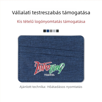 RPET kártyatartó, vízszintes kivitel, 3 kártya rekesz, érme zseb, textil felület