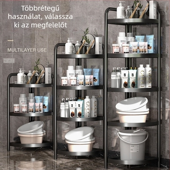 Fürdőszobai 5-szintes háromszög alakú sarok állvány, teherbírás 20–50 kg, CE tanúsítvány