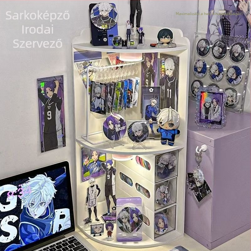 Royal Sero asztali sarok tároló állvány, 3-szintes, Chevron lemez, nedvességálló, többfunkciós, mozgatható