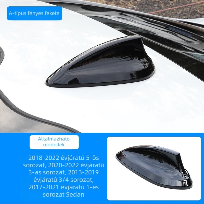 BMW karbon szálas antennafedél – cápauszony dizájn, ragasztó típusú telepítés, kompatibilis az 1–5 sorozattal, GT7, X1/X3/X5/X6