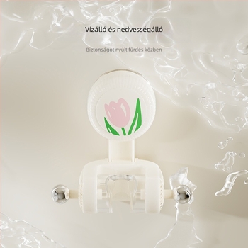 Fali szerelésű ABS Tulip vákuumos zuhanytartó, állítható alsó rész, fúrás nélkül