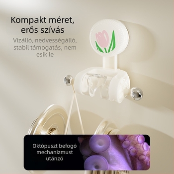 Fali szerelésű ABS Tulip vákuumos zuhanytartó, állítható alsó rész, fúrás nélkül