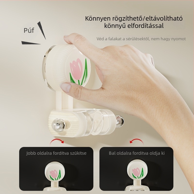 Fali szerelésű ABS Tulip vákuumos zuhanytartó, állítható alsó rész, fúrás nélkül