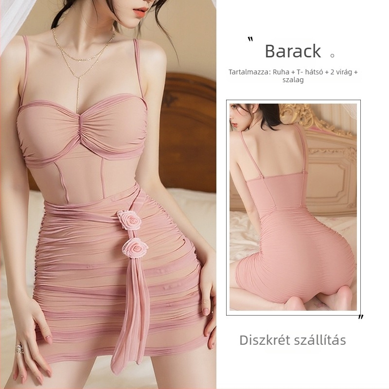 Szexi hálóing vékony poliészter anyaggal, áttetsző, fő anyag poliészter 90–95%, Termék szám 5006, Megjelenés: télen 2025