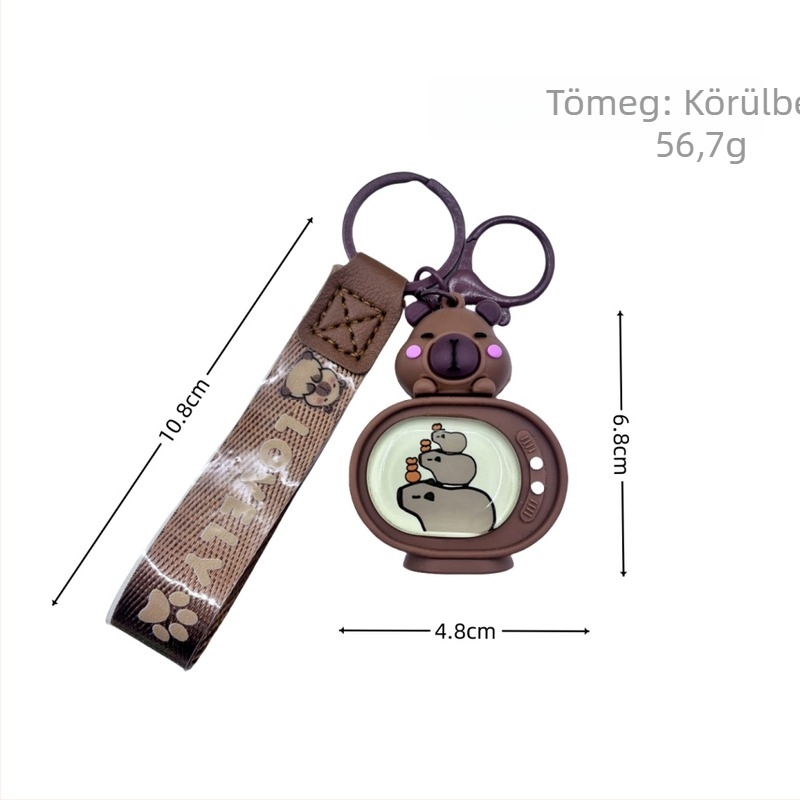 Capybara Fénylő Kulcstartó, Szilikon Karikatúra Medál