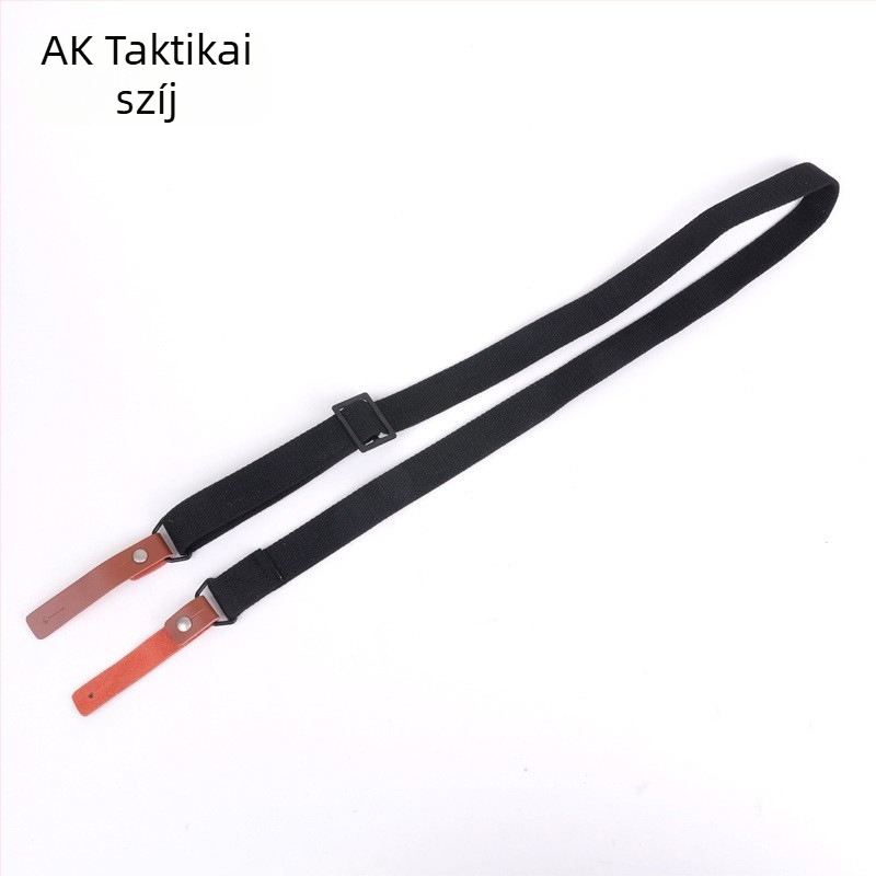 Kétpontos taktikai fegyverszíj nylon hevederrel, valódi szarvasbőr díszítéssel, 3 csattal, állítható hosszúságú, uniszex