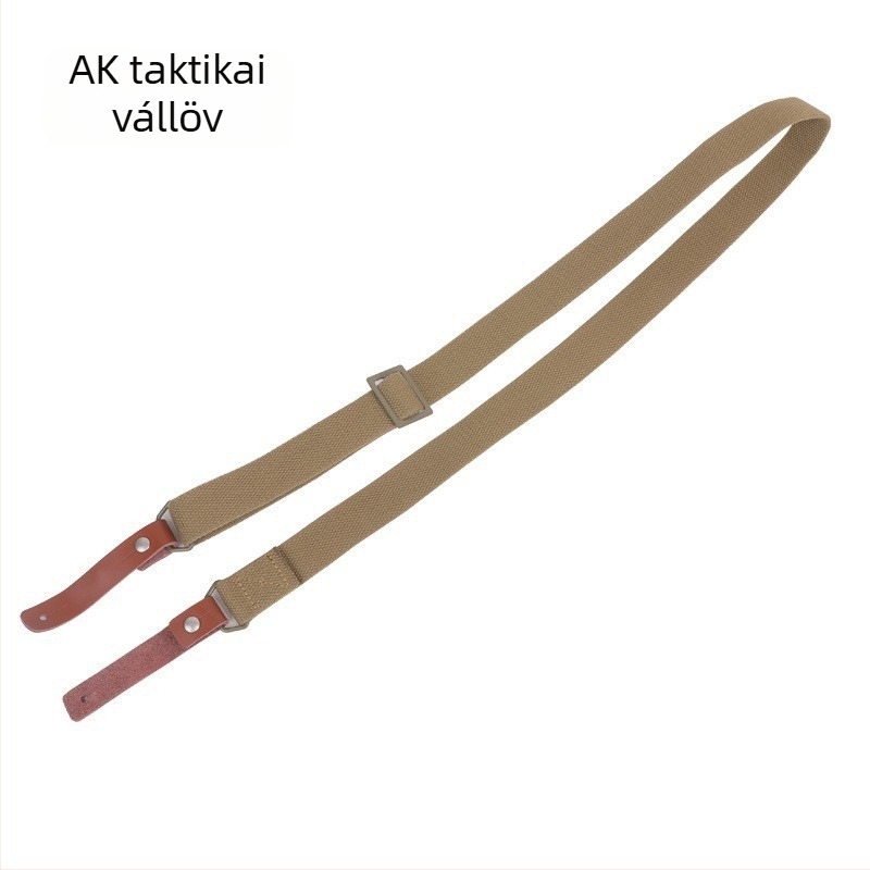Kétpontos taktikai fegyverszíj nylon hevederrel, valódi szarvasbőr díszítéssel, 3 csattal, állítható hosszúságú, uniszex