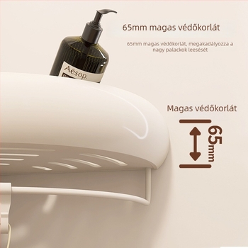 Sarok fürdőszobai polc - alumínium, felület spray-plasztik bevonattal, ventillátor alakú, fúrás nélküli felszerelés, teherbírás 15 kg