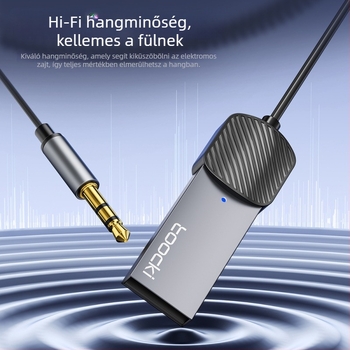 Toocki TBT01 autós AUX Bluetooth 5.0-vevő, aranyozott érintkezők, CE tanúsítvány