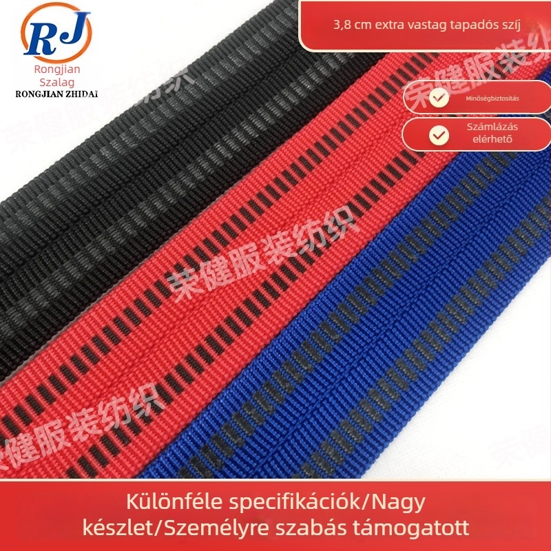 Csúszásmentes, megerősített webbing, tartós kiegészítő pánt övekhez, táskákhoz, tote-okhoz és háziállat-pórázokhoz