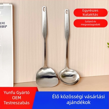 REVERE Rozsdamentes acél kanál- és spatula készlet – 304 rozsdamentes acélból, modern minimál stílus, hőálló, kompatibilis nem tapadó serpenyőkkel