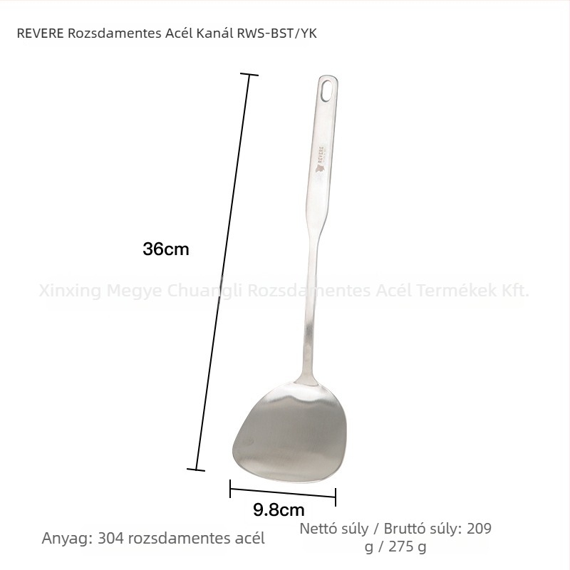 REVERE Rozsdamentes acél kanál- és spatula készlet – 304 rozsdamentes acélból, modern minimál stílus, hőálló, kompatibilis nem tapadó serpenyőkkel