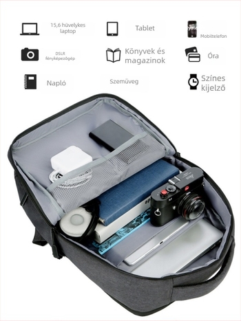 Bossall Bővíthető Nylon Laptop Hátizsák Logó Testreszabással, 20–35L, Kopásálló, Légpárnás Vállpántok