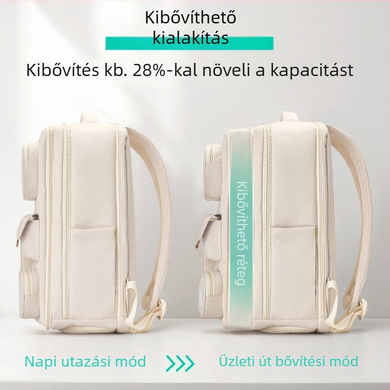 Utazó hátizsák 16 hüvelykes laptophoz, vízálló poliészterből, légpárnás vállpánttal, 2025 ősz