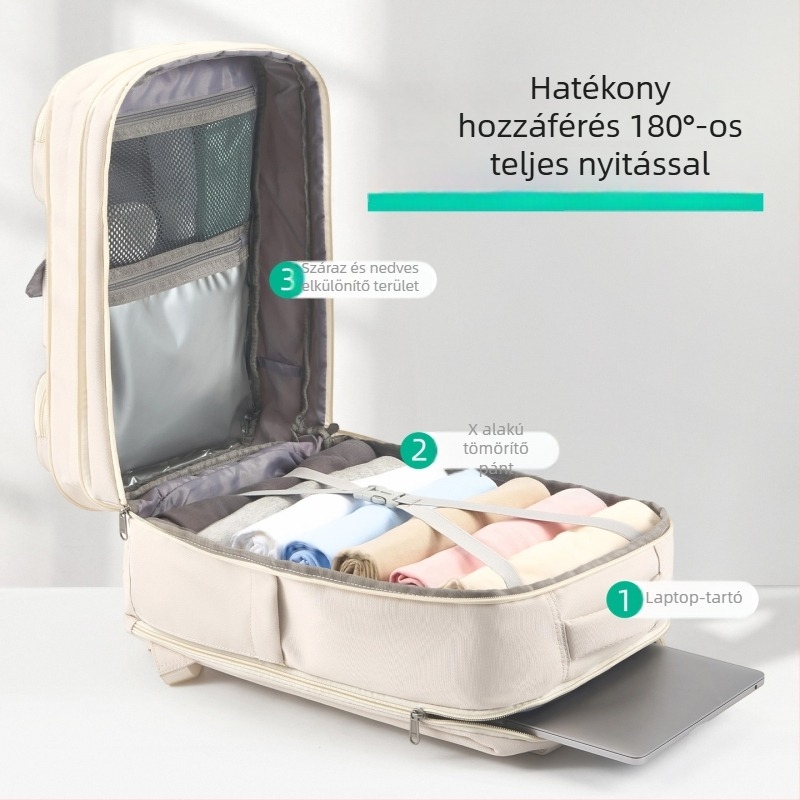 Utazó hátizsák 16 hüvelykes laptophoz, vízálló poliészterből, légpárnás vállpánttal, 2025 ősz